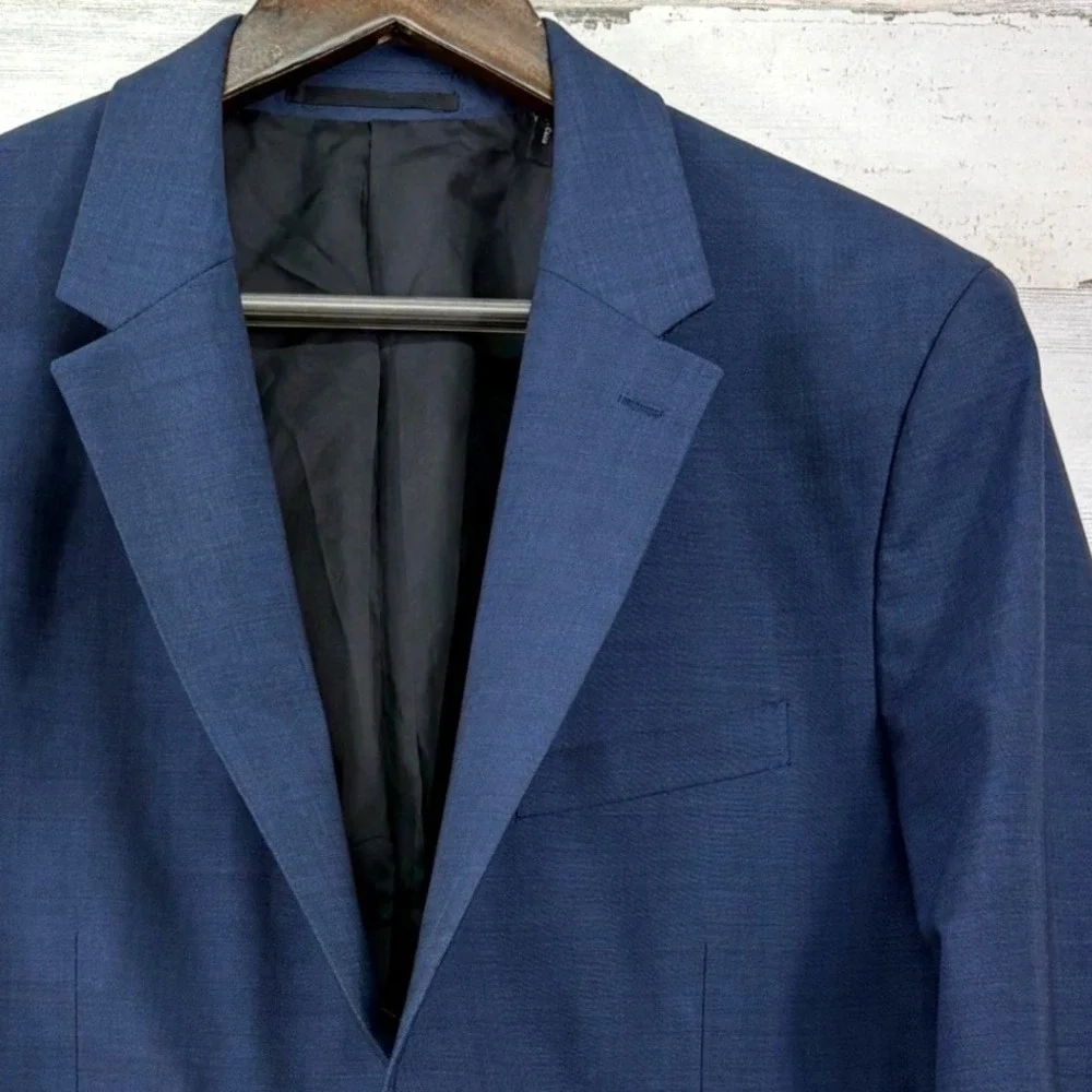 Theory Chambers Blazer Mens 42R Blue Virgin Wool Stretch Tailored Old Money